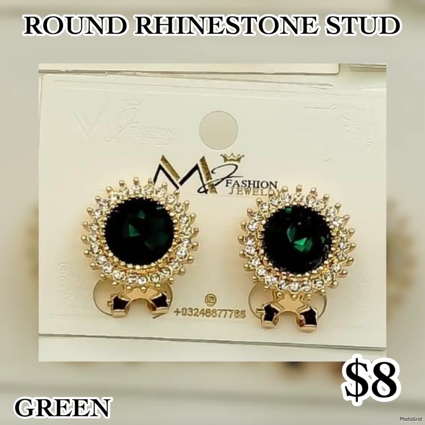 Rhinestone Stud Earrings  🥕 image indicator(5)