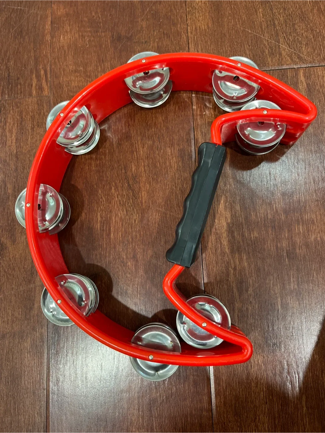 GP Percussion Hand Held Tambourine - Red thumbnail