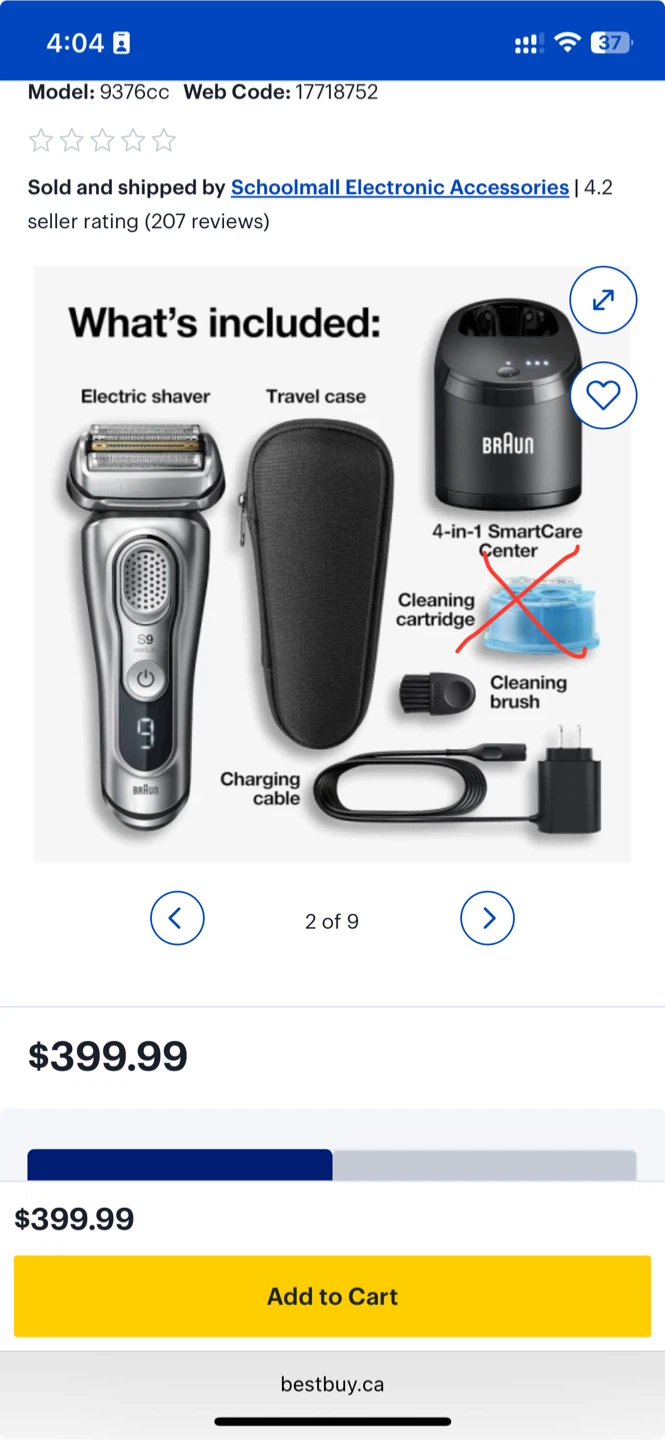 Braun Series 9 9376cc Electric Shaver - New - photo 4
