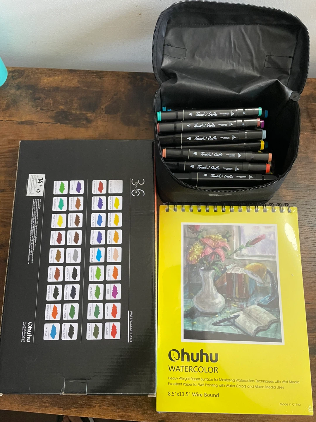Watercolor Paints and Twin Markers Set