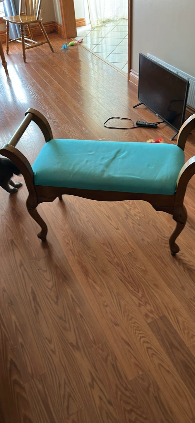 Vintage Style Turquoise Bench