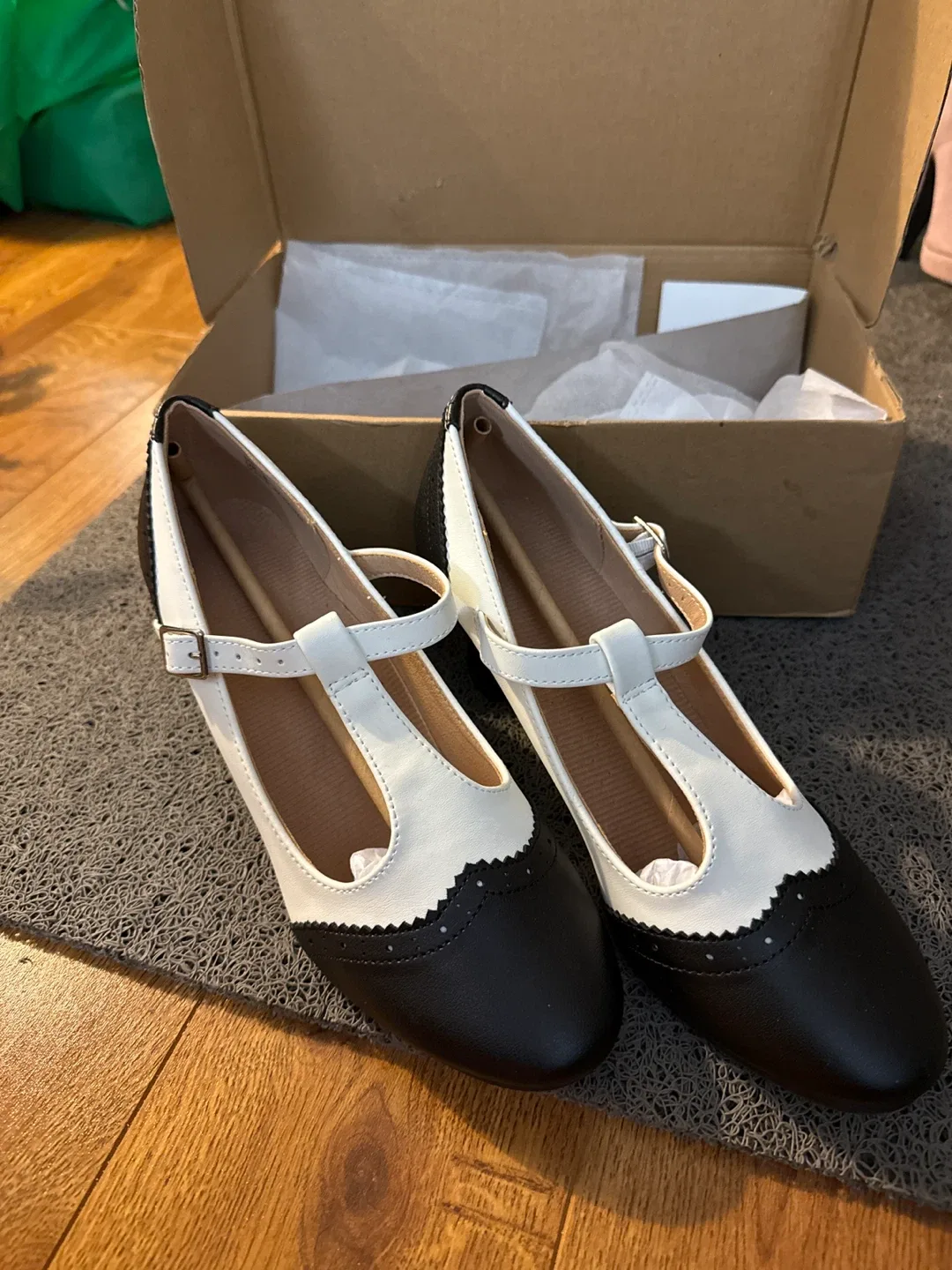 Black & White T-Strap Heels w/ Box thumbnail
