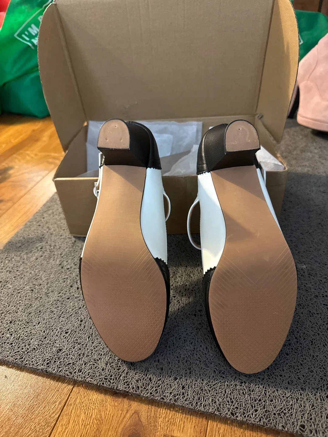Black & White T-Strap Heels w/ Box image indicator(3)