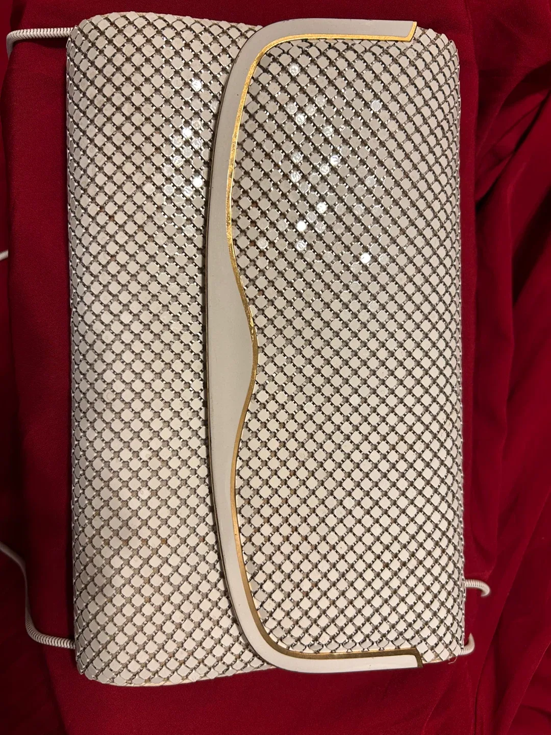 Vintage White chain Chainmail Clutch image indicator(3)