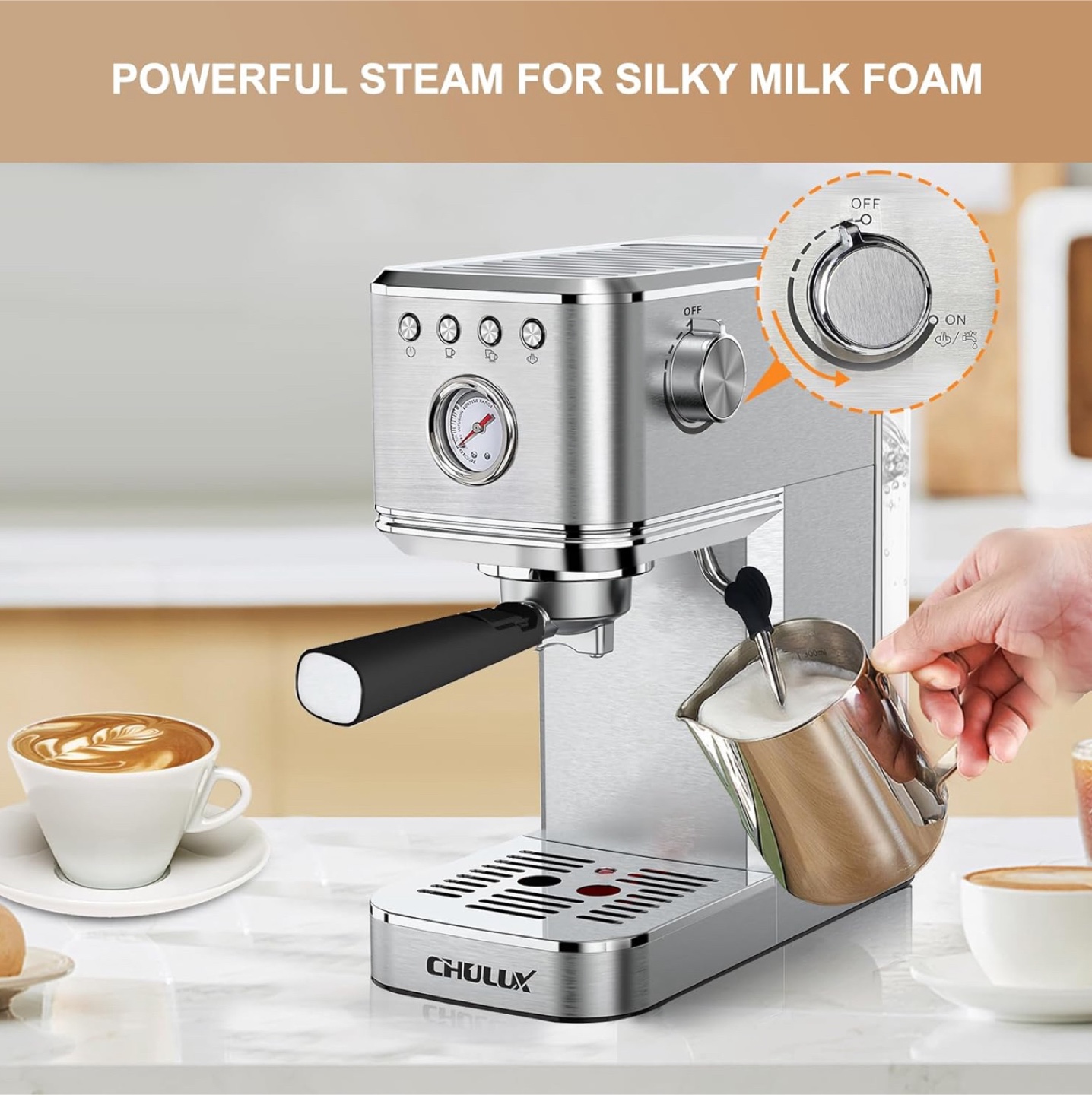 Brand New CHULUX Kom-Pro 20 Bar Espresso Machine - photo 2