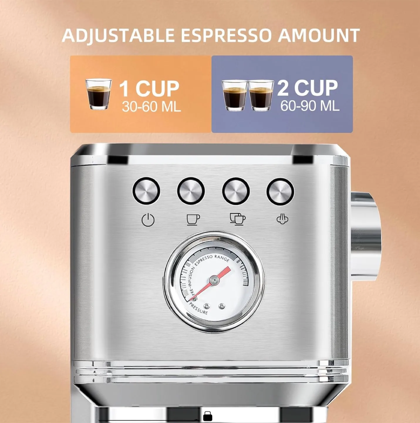 Brand New CHULUX Kom-Pro 20 Bar Espresso Machine image indicator(6)
