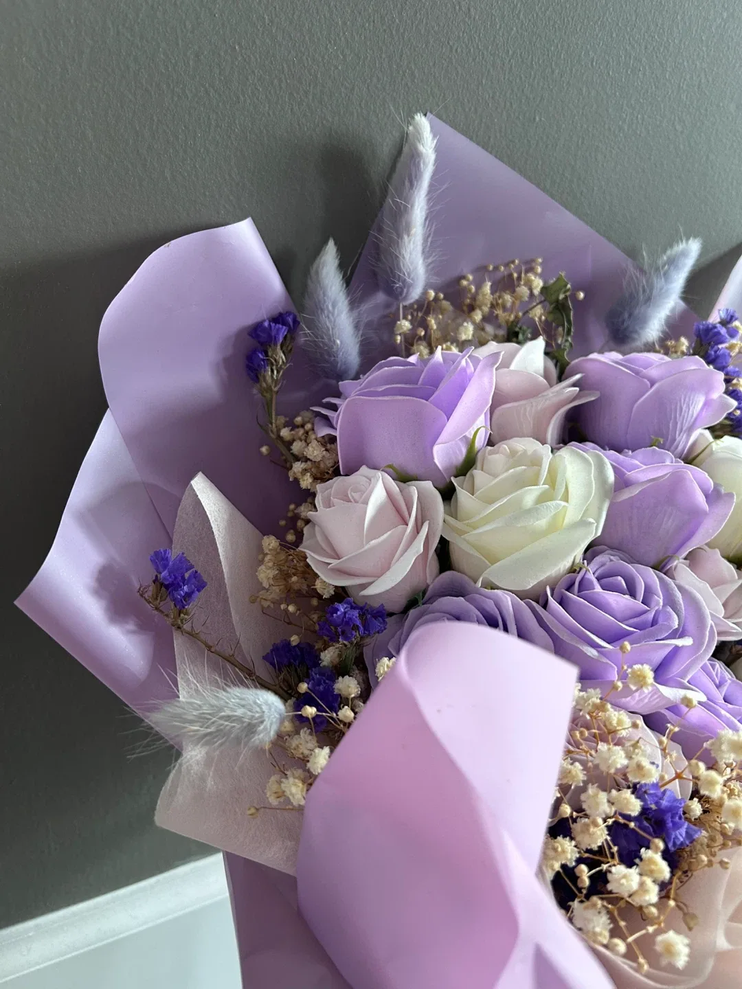 Aromatears Soap Flower Bouquet with Teddy Bear thumbnail