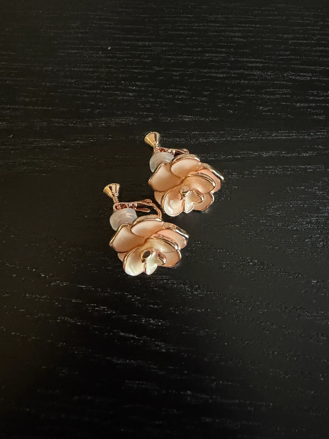 Rose Gold Flower clip on Earrings - photo 2