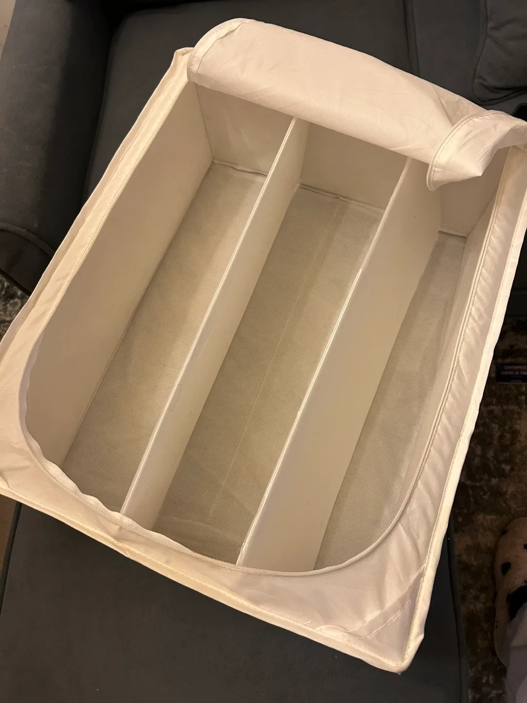 2 White Fabric Storage Box