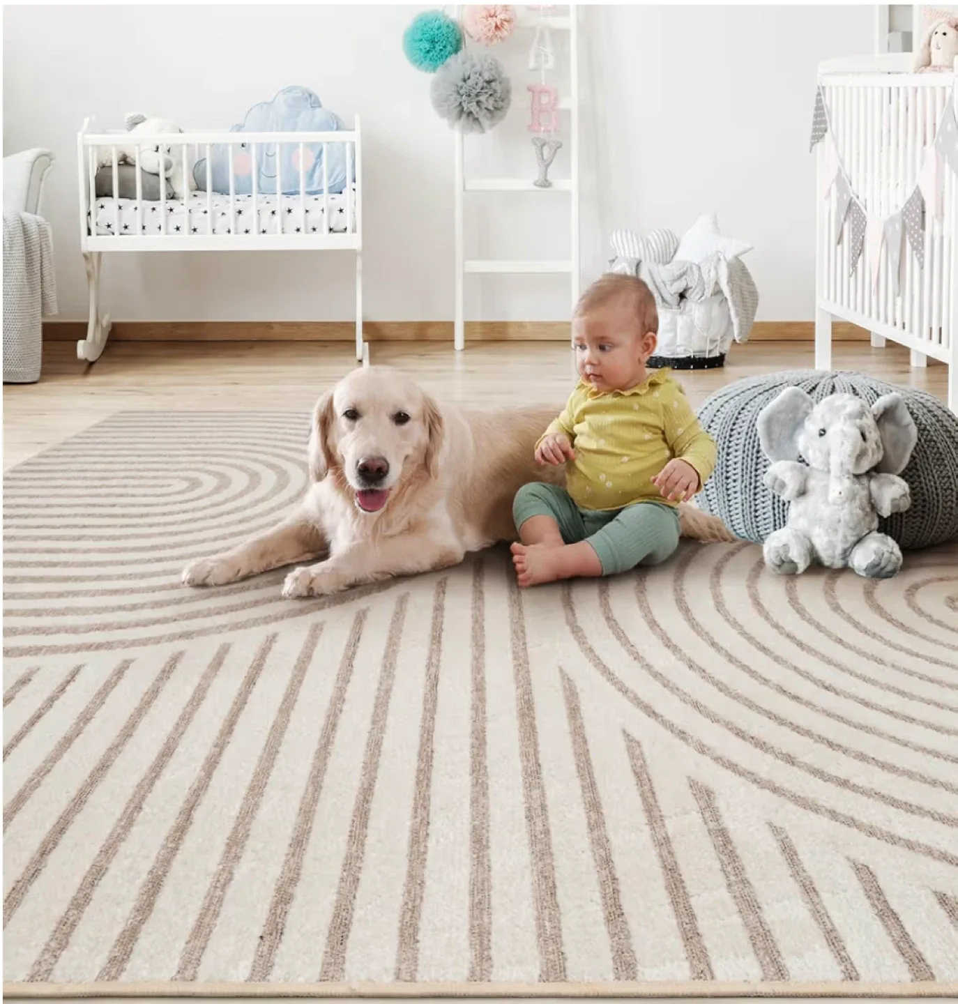 High-Low Textured Area Rug 9x6 ft- Soft & Cozy image indicator(3)