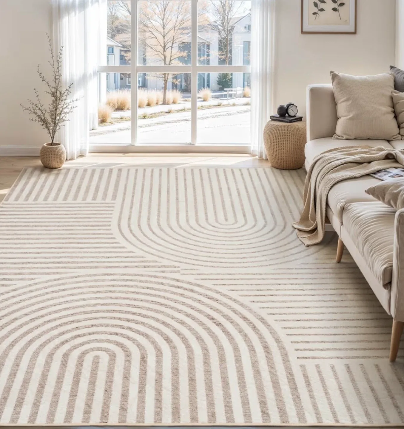 High-Low Textured Area Rug 9x6 ft- Soft & Cozy