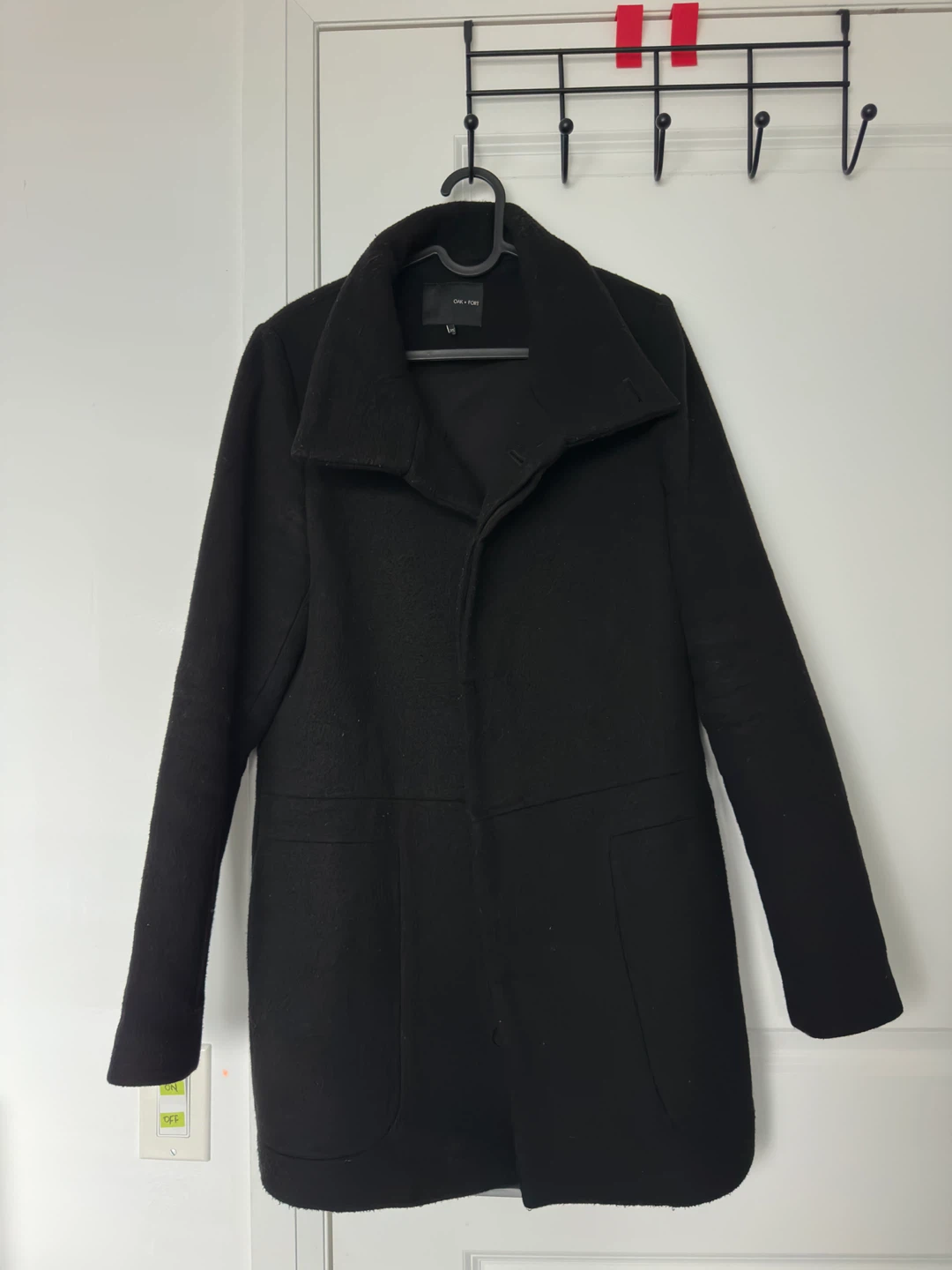 Oak + Fort Black Coat - Size xs