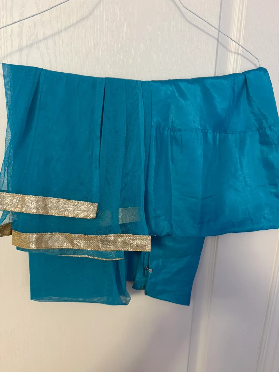 Teal and Gold Embroidered Indian Outfit 🥕 image indicator(5)