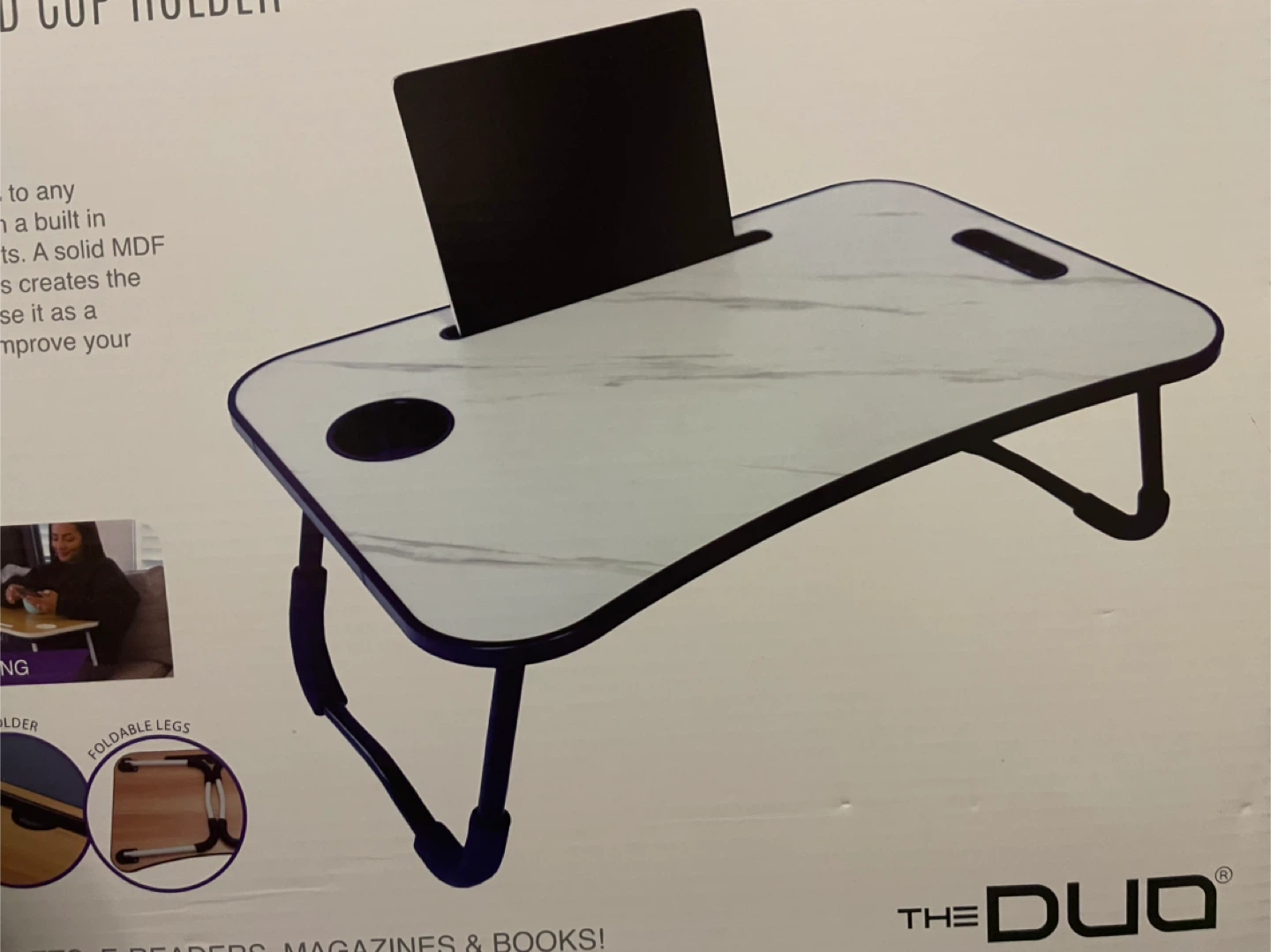 🥕THE DUO Portable Workstation - White Marble Finish