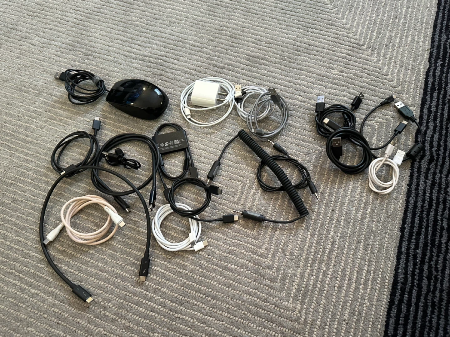 Variety of Cables and Mouse