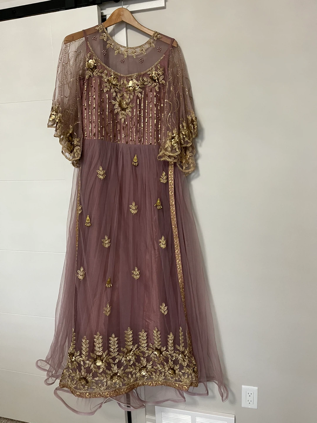 Embroidered Mauve Dress - photo 2