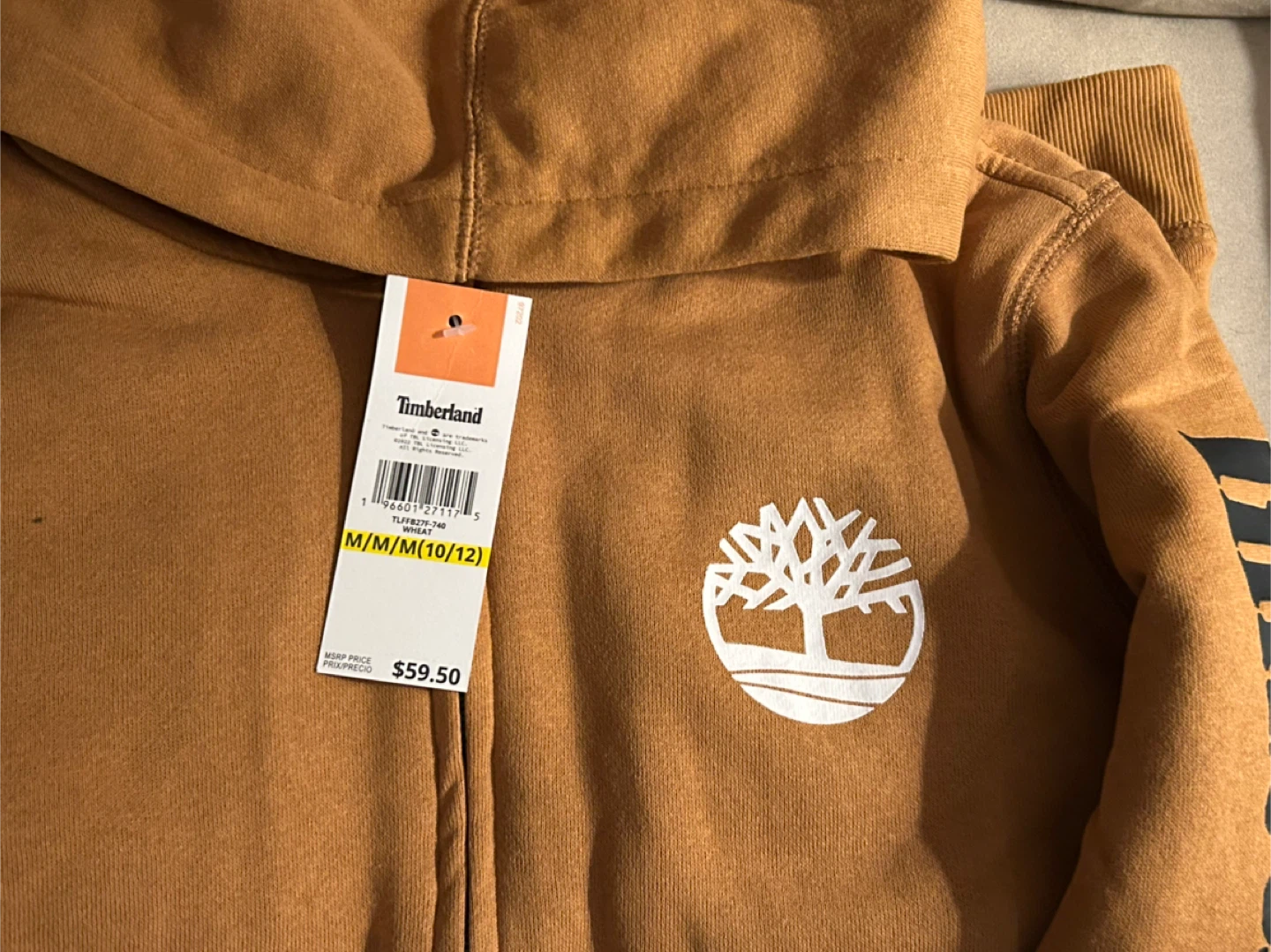 New Timberland Full Zip Hoodie - Youth Size M (10/12)