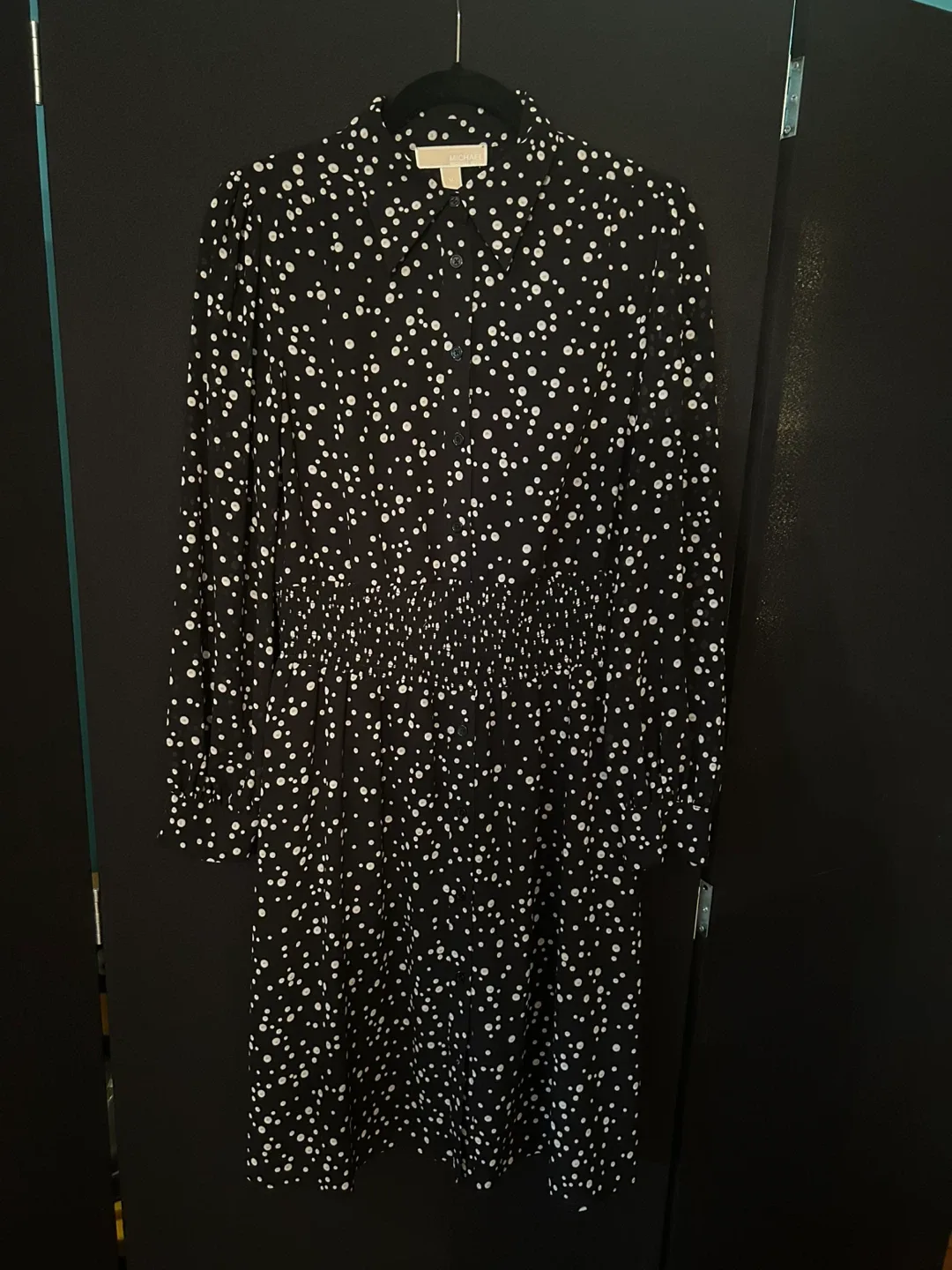 Michael Kors Black Polka Dot Dress - Size M thumbnail