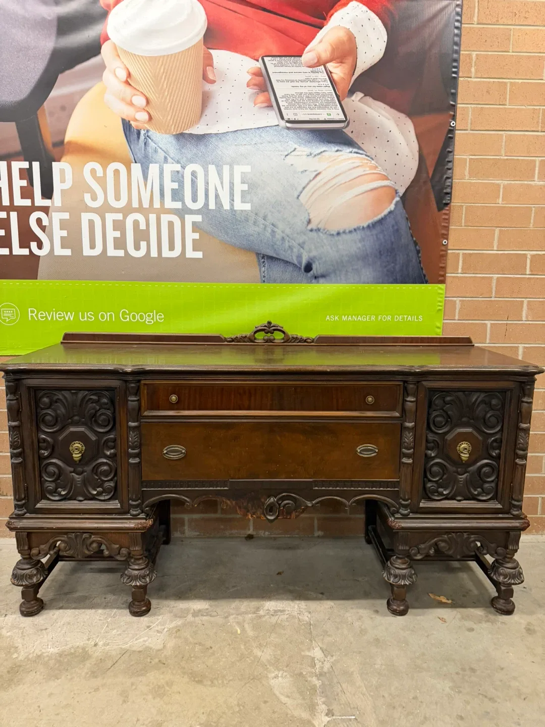 Antique Wood Buffet/Sideboard