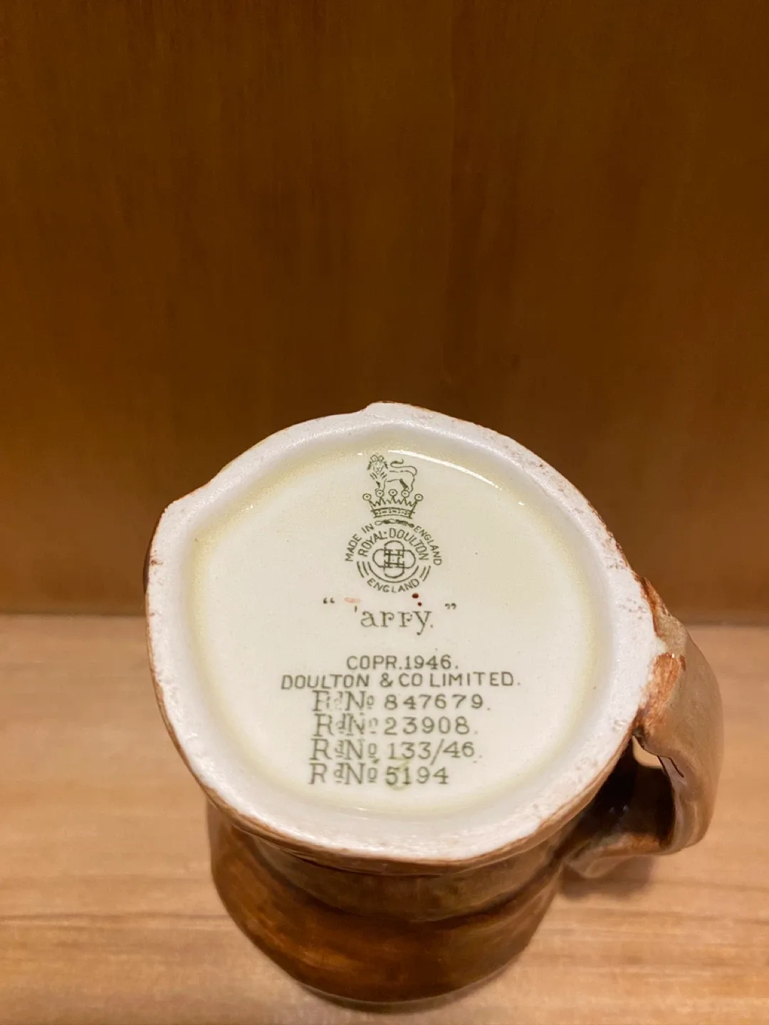Vintage 1946 Royal Doulton ‘arry Miniature Jug image indicator(5)
