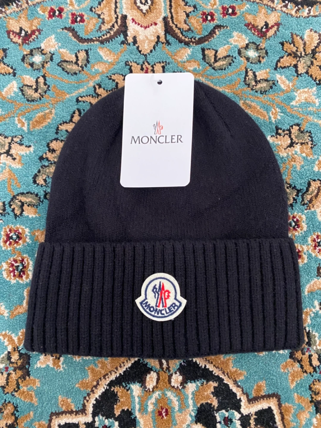 Moncler Black Beanie - New with Tags