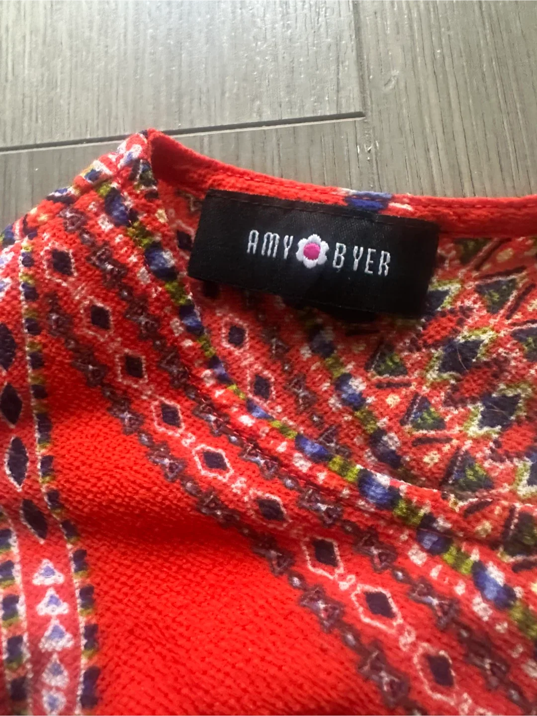 Girls 10-12 Red Patterned boho top image indicator(3)