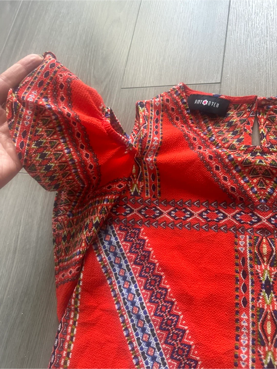 Girls 10-12 Red Patterned boho top image indicator(4)