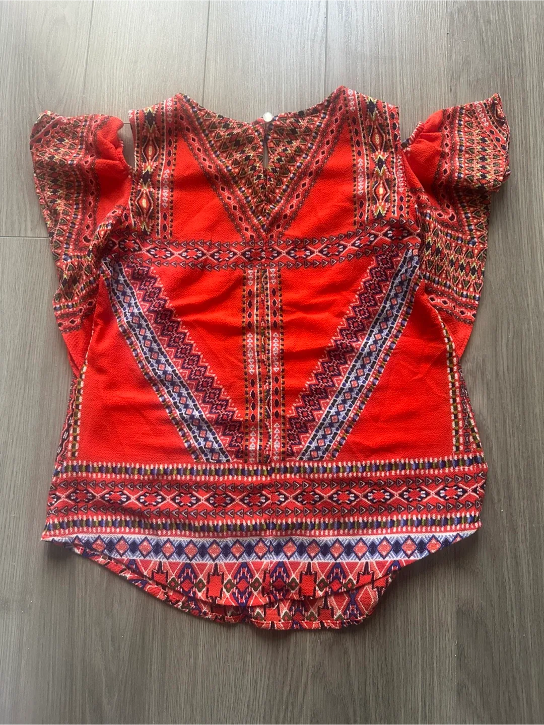 Girls 10-12 Red Patterned boho top image indicator(2)