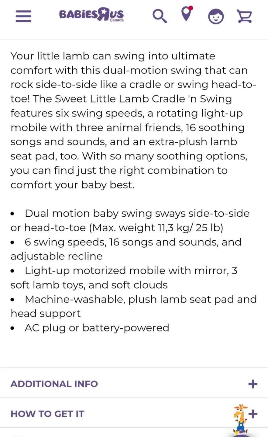 Fisher-Price Sweet Little Lamb Cradle 'n Swing image indicator(4)