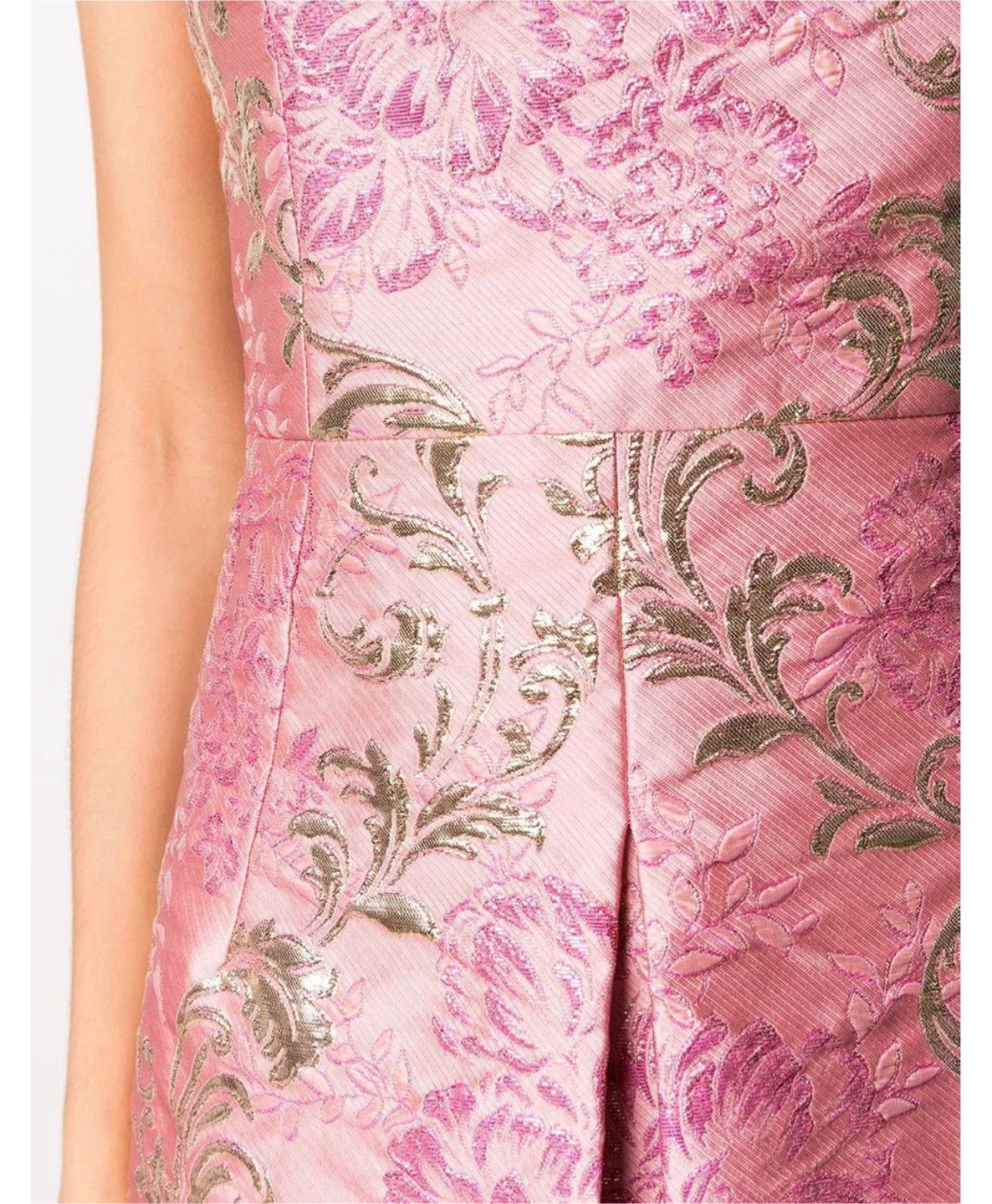 Dolce & Gabbana Women's Pink Pleated Brocade Mini Dres image indicator(4)