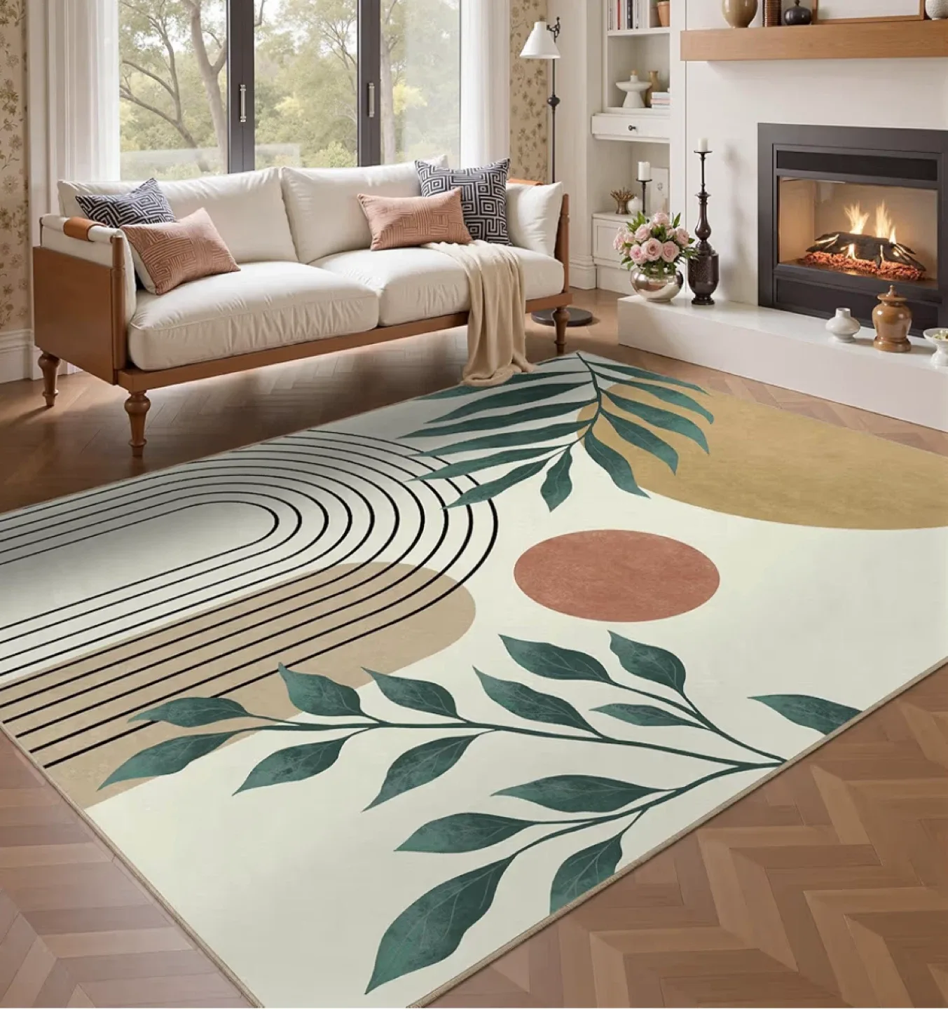 Abstract Pattern Area Rug - Skin Friendly & Non-Slip image indicator(3)