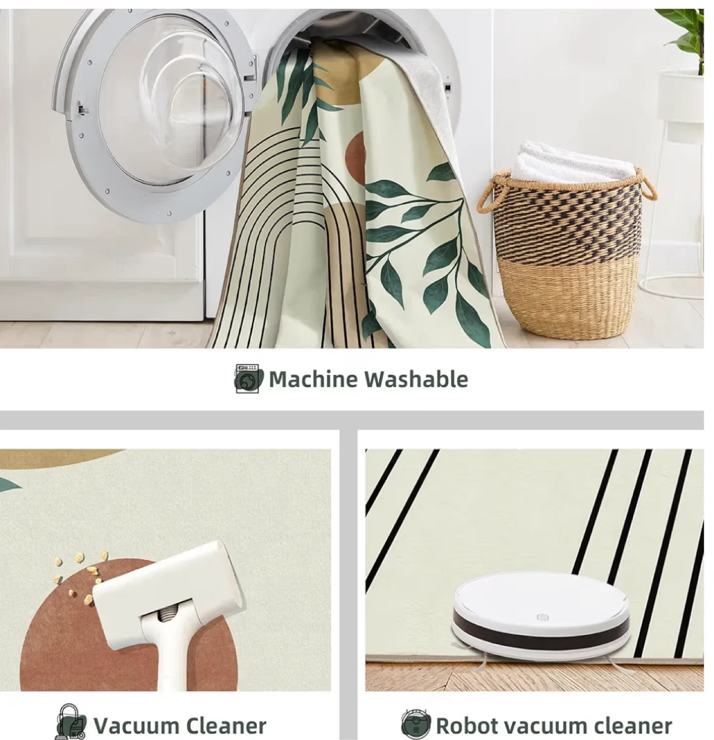 Abstract Pattern Area Rug - Skin Friendly & Non-Slip image indicator(4)