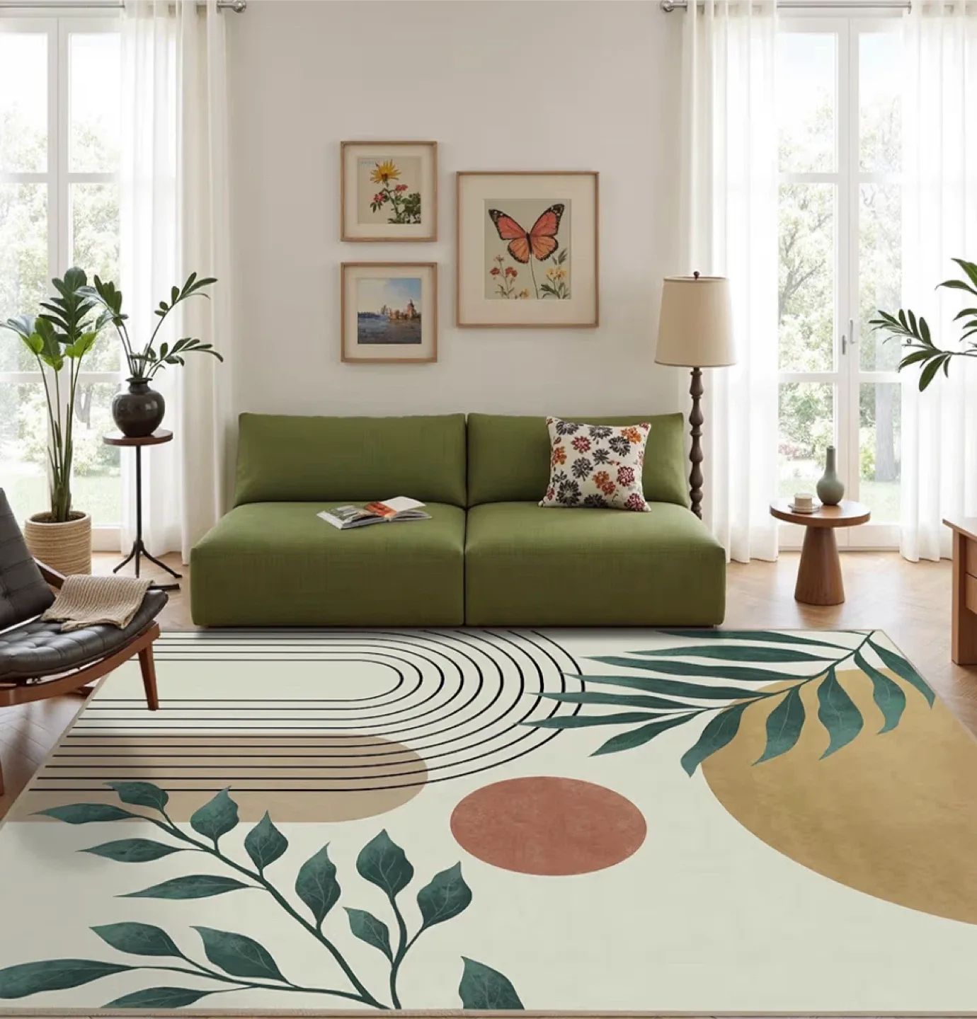 Abstract Pattern Area Rug - Skin Friendly & Non-Slip image indicator(2)