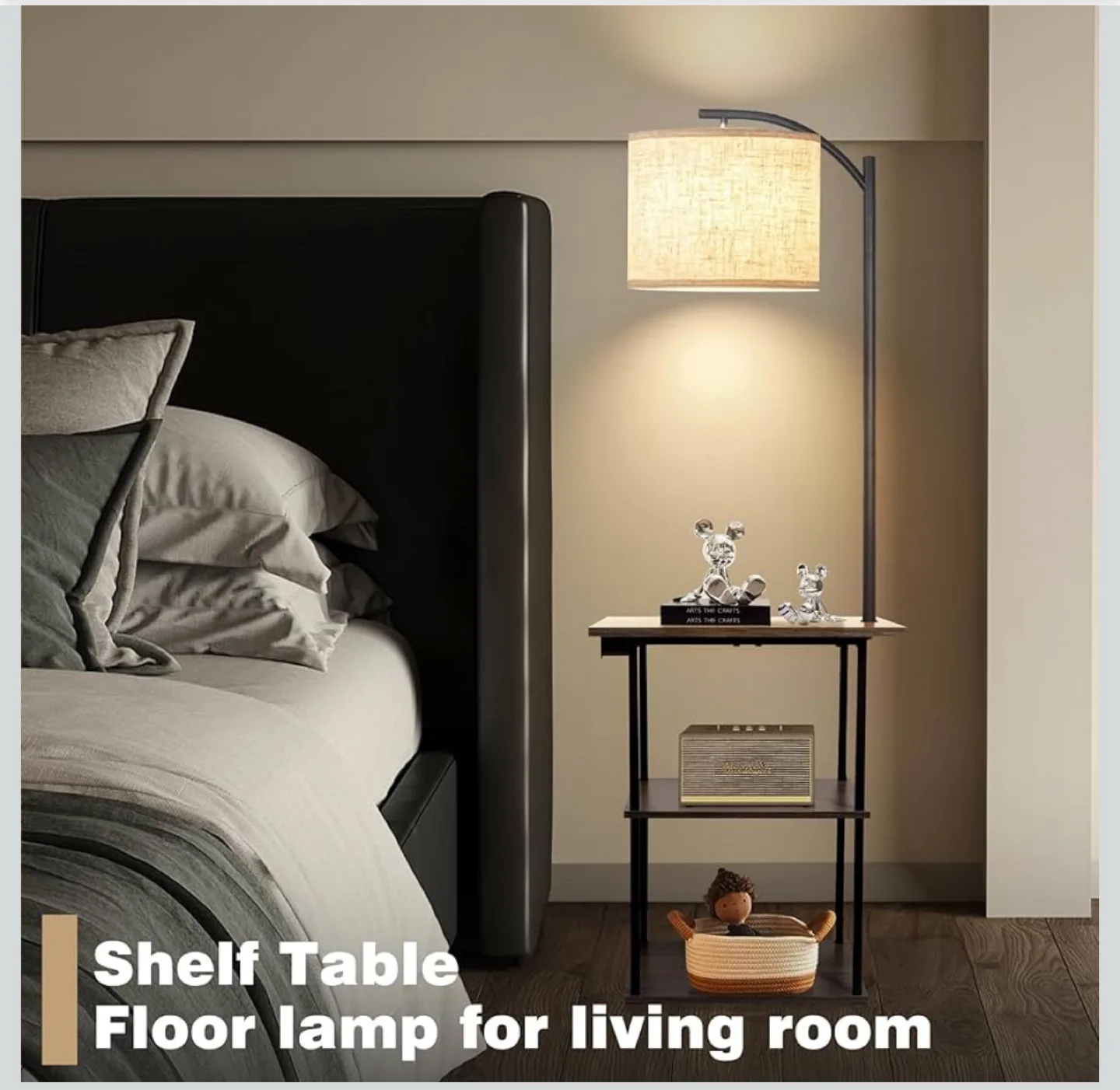 Brand New PESRAE Floor Lamp with Table & Charging Station image indicator(3)