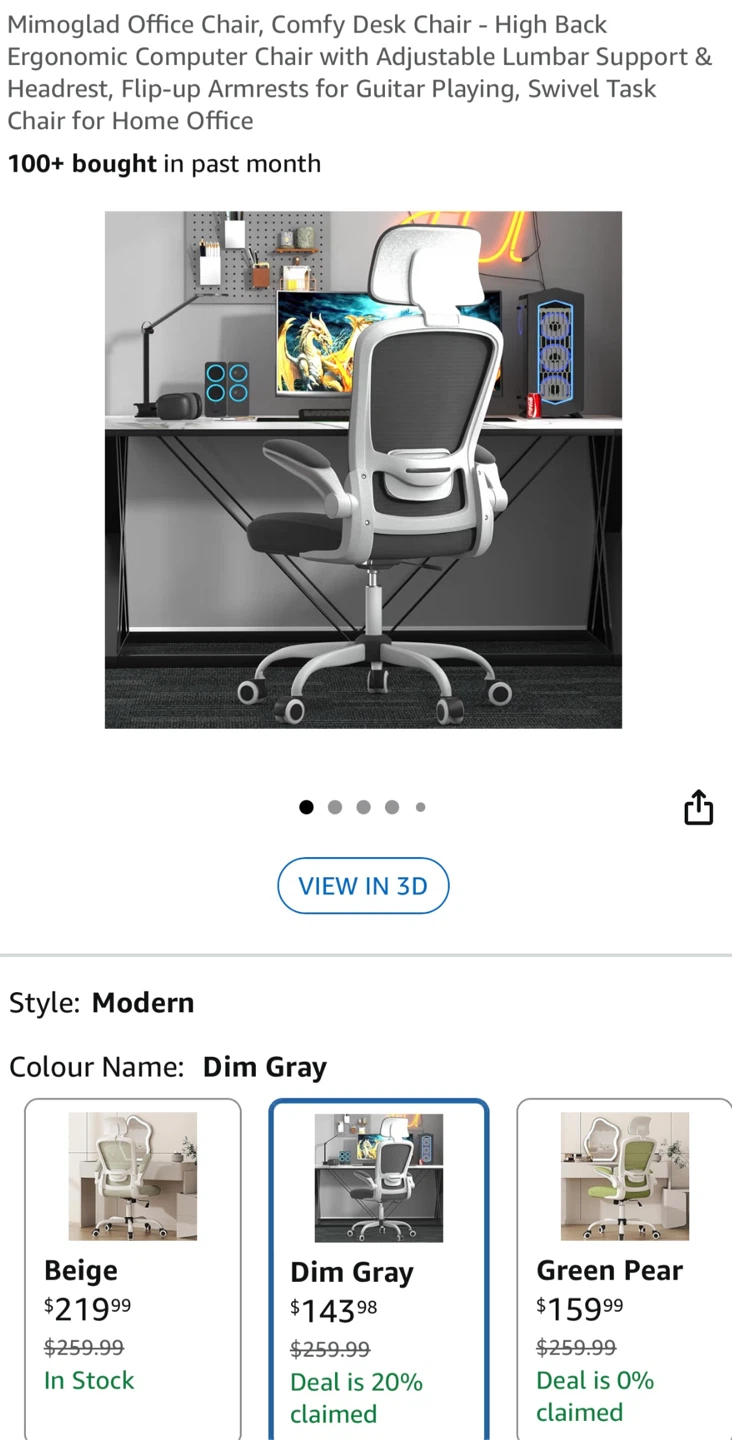 Mimoglad Ergonomic Office Chair - Dim Gray - photo 4