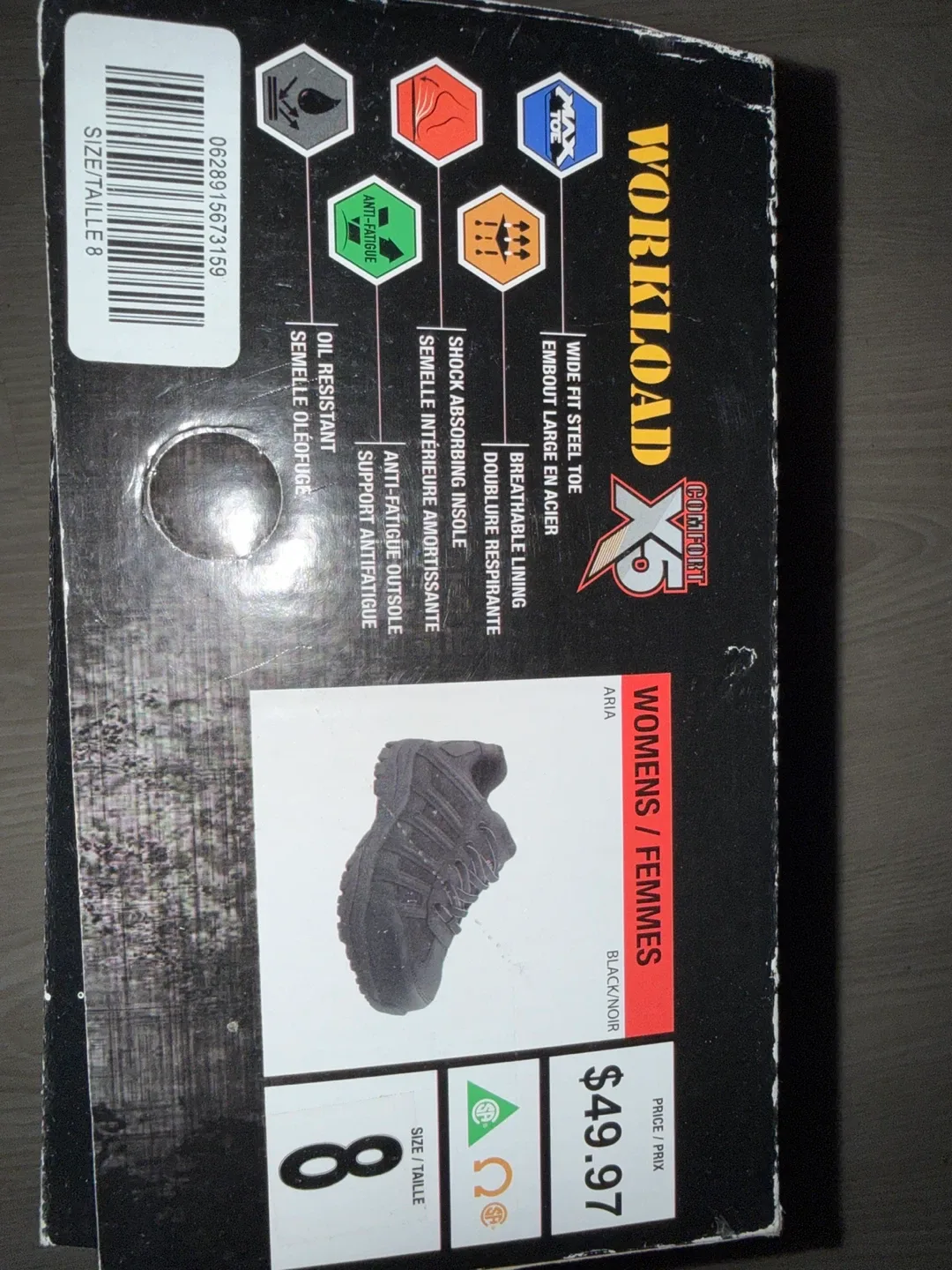 Workload X5 Aria Women's Steel Toe Work Shoes - Size 8 image indicator(4)