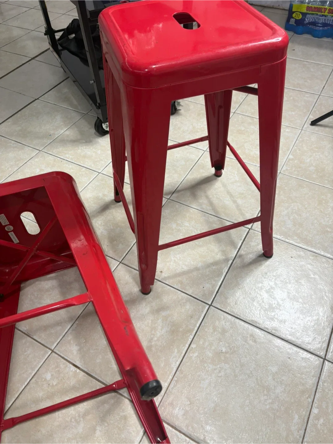 Red Metal Bar Stools - Set of 2 image indicator(5)