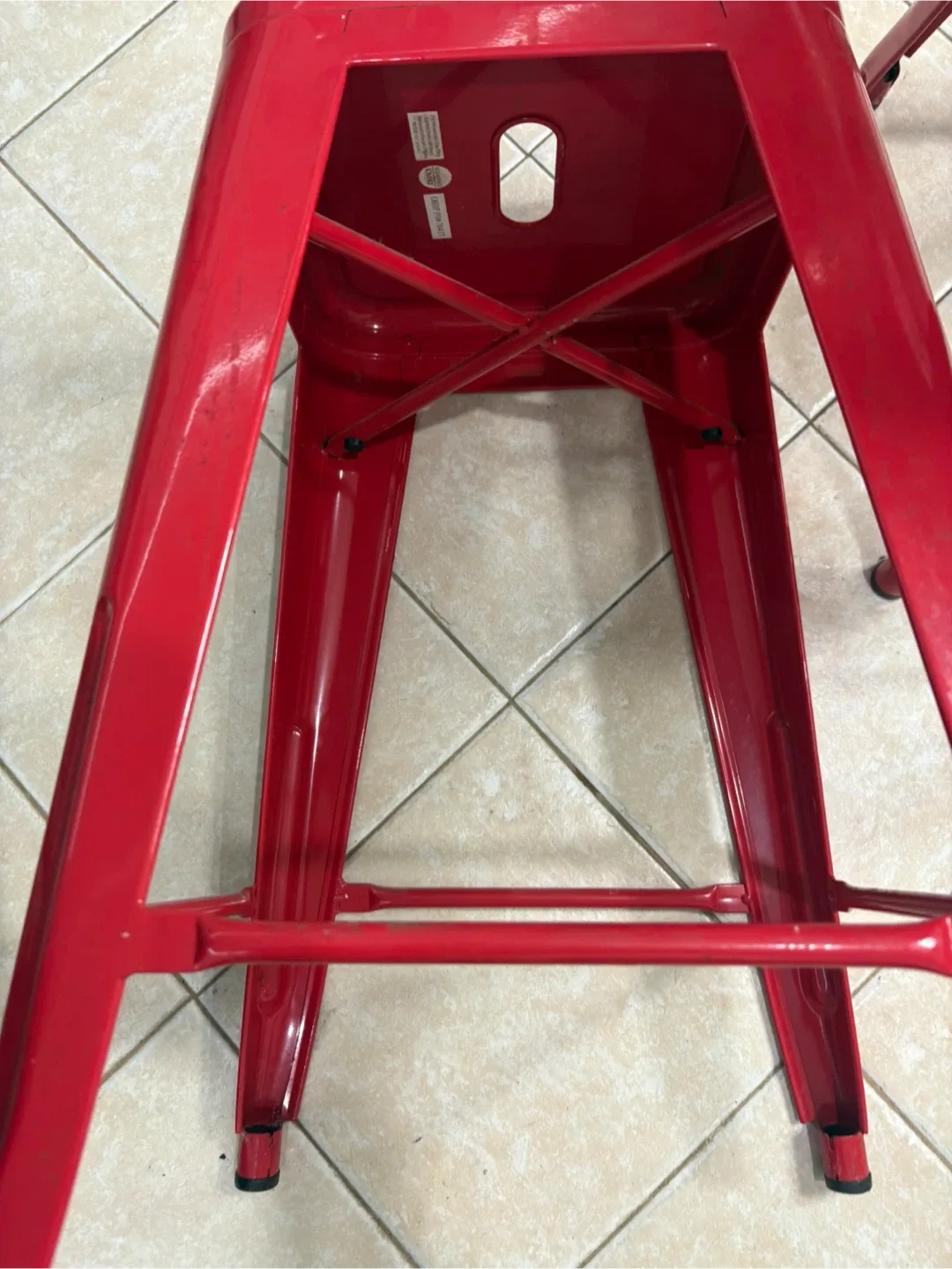 Red Metal Bar Stools - Set of 2 image indicator(3)