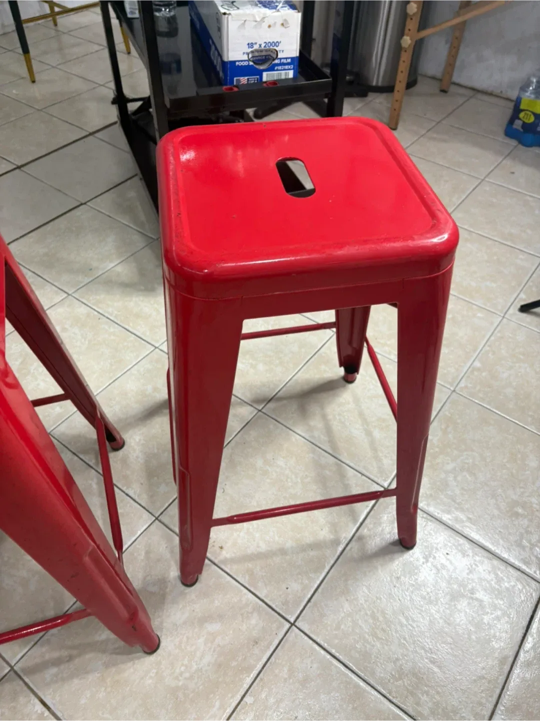 Red Metal Bar Stools - Set of 2 image indicator(6)