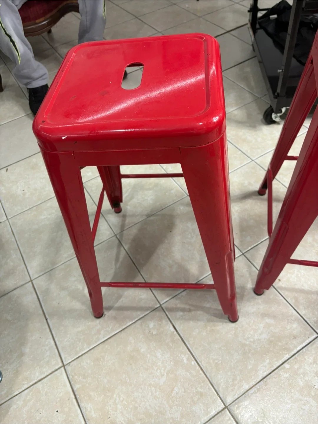 Red Metal Bar Stools - Set of 2 image indicator(7)
