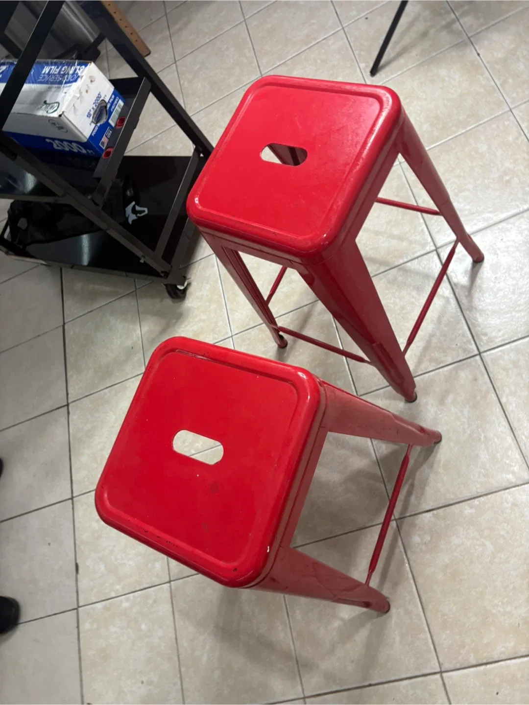 Red Metal Bar Stools - Set of 2 image indicator(8)