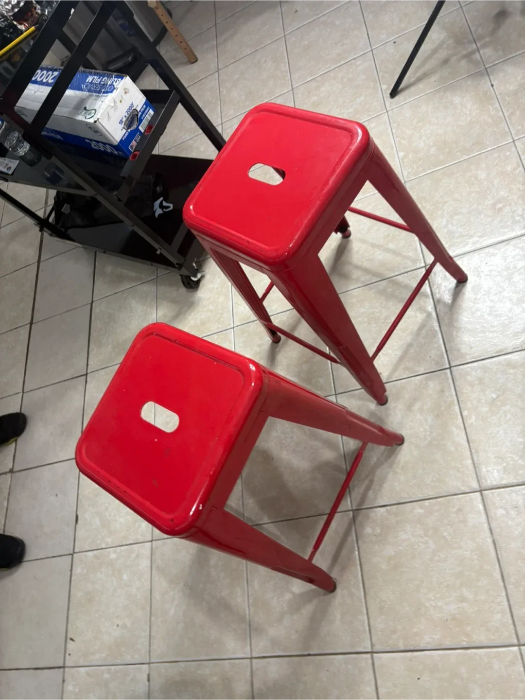 Red Metal Bar Stools - Set of 2 image indicator(9)