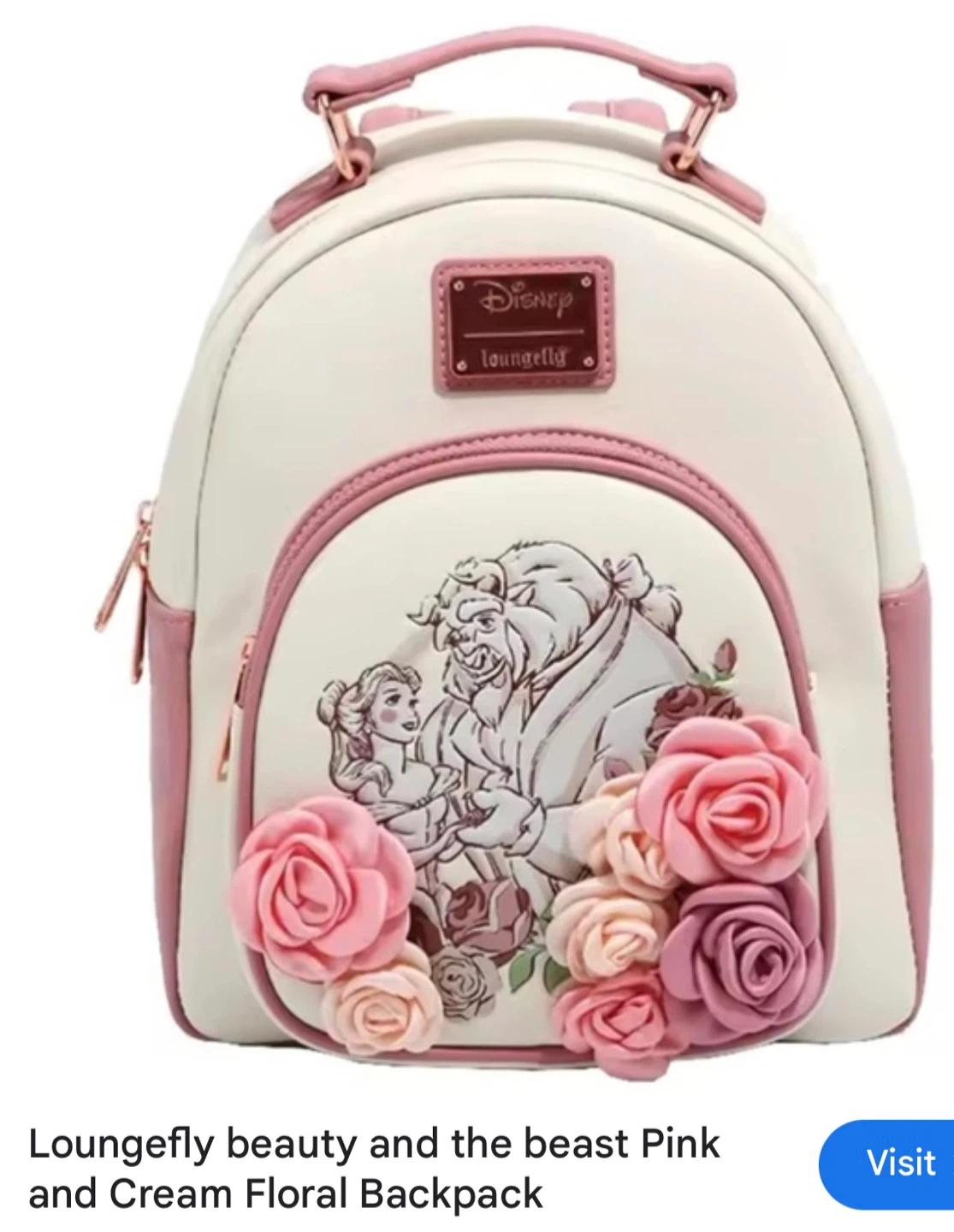 Disney Loungefly Beauty and the Beast Floral Backpack - photo 4