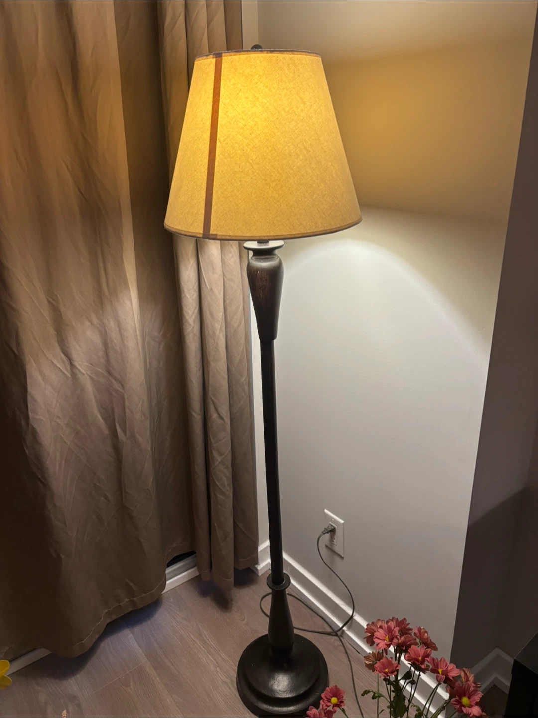 Floor Lamp with Beige Shade