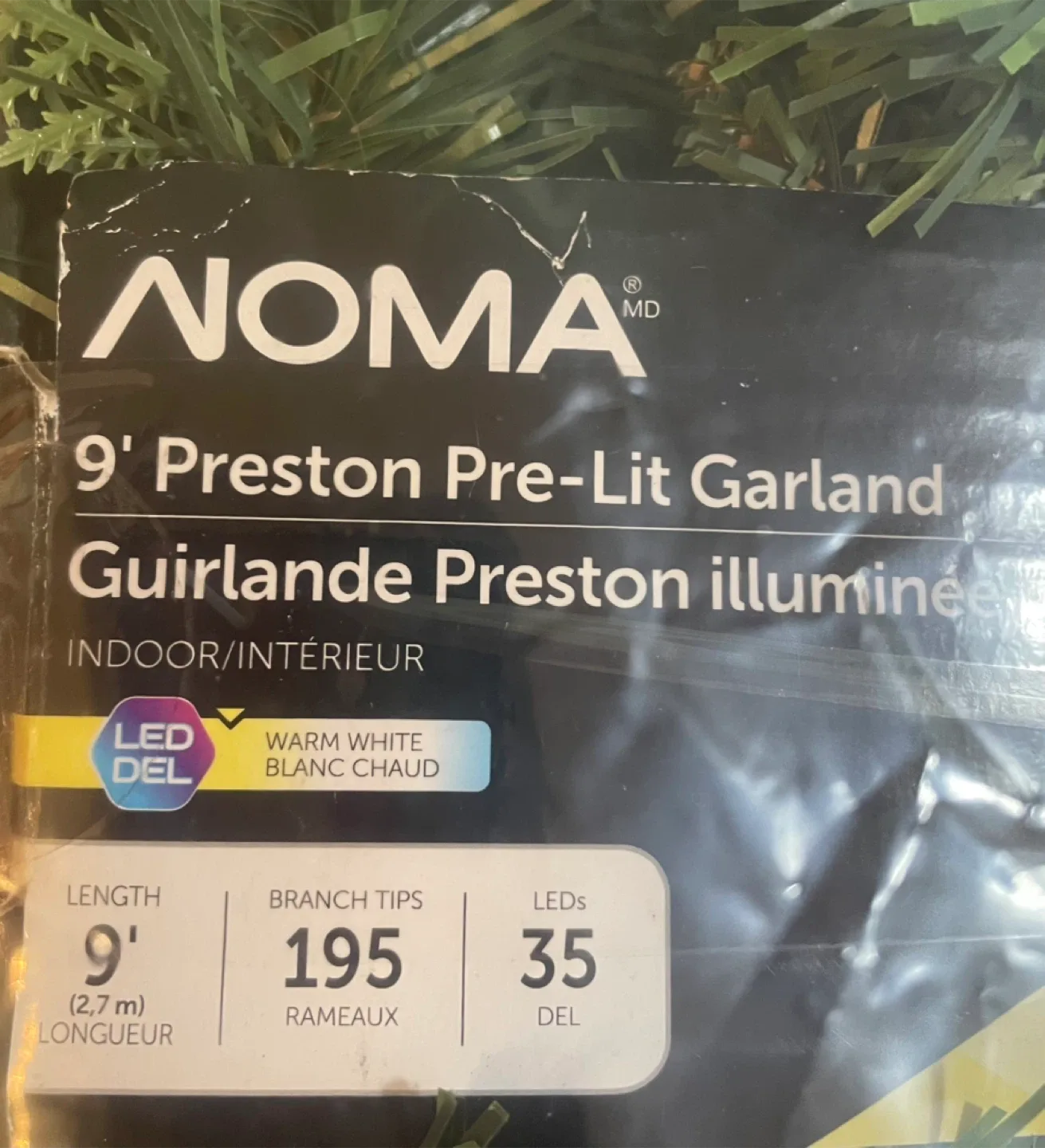 NOMA 9' Preston Pre-Lit Garland - New in Package! image indicator(3)