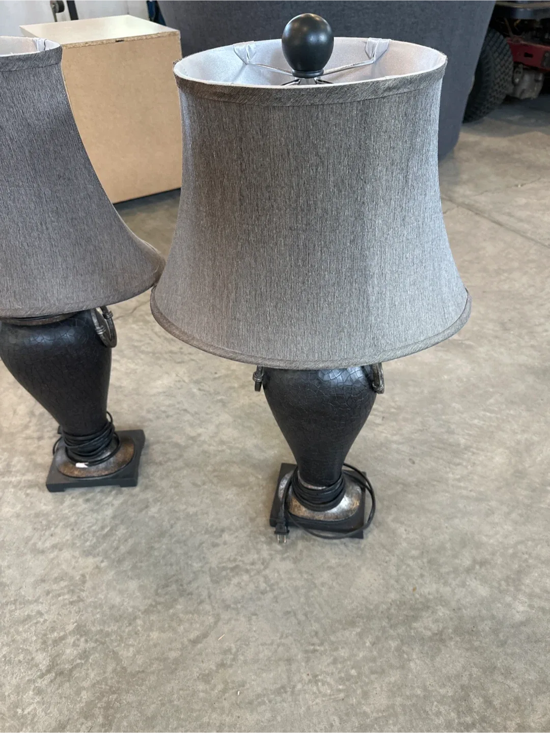 Pair of Lamps with Grey Shades image indicator(2)