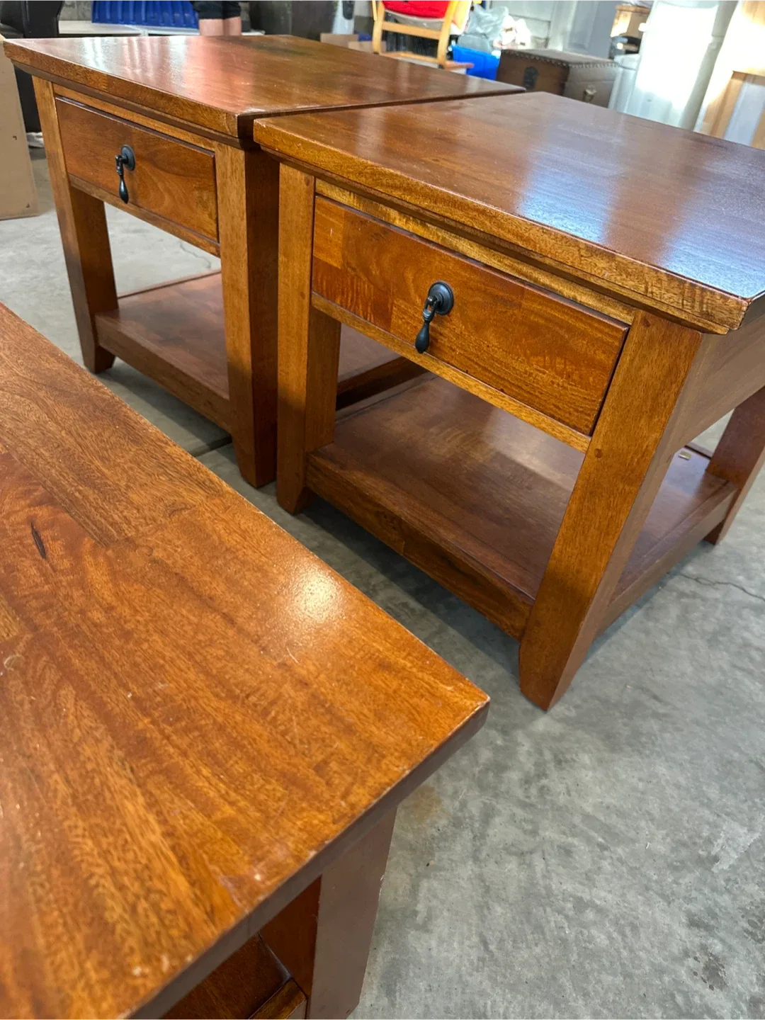 Wood Coffee Table & End Tables Set image indicator(2)