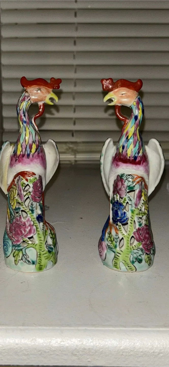 Vintage China Phoenix Figurines Qing dynasty Pair) image indicator(2)