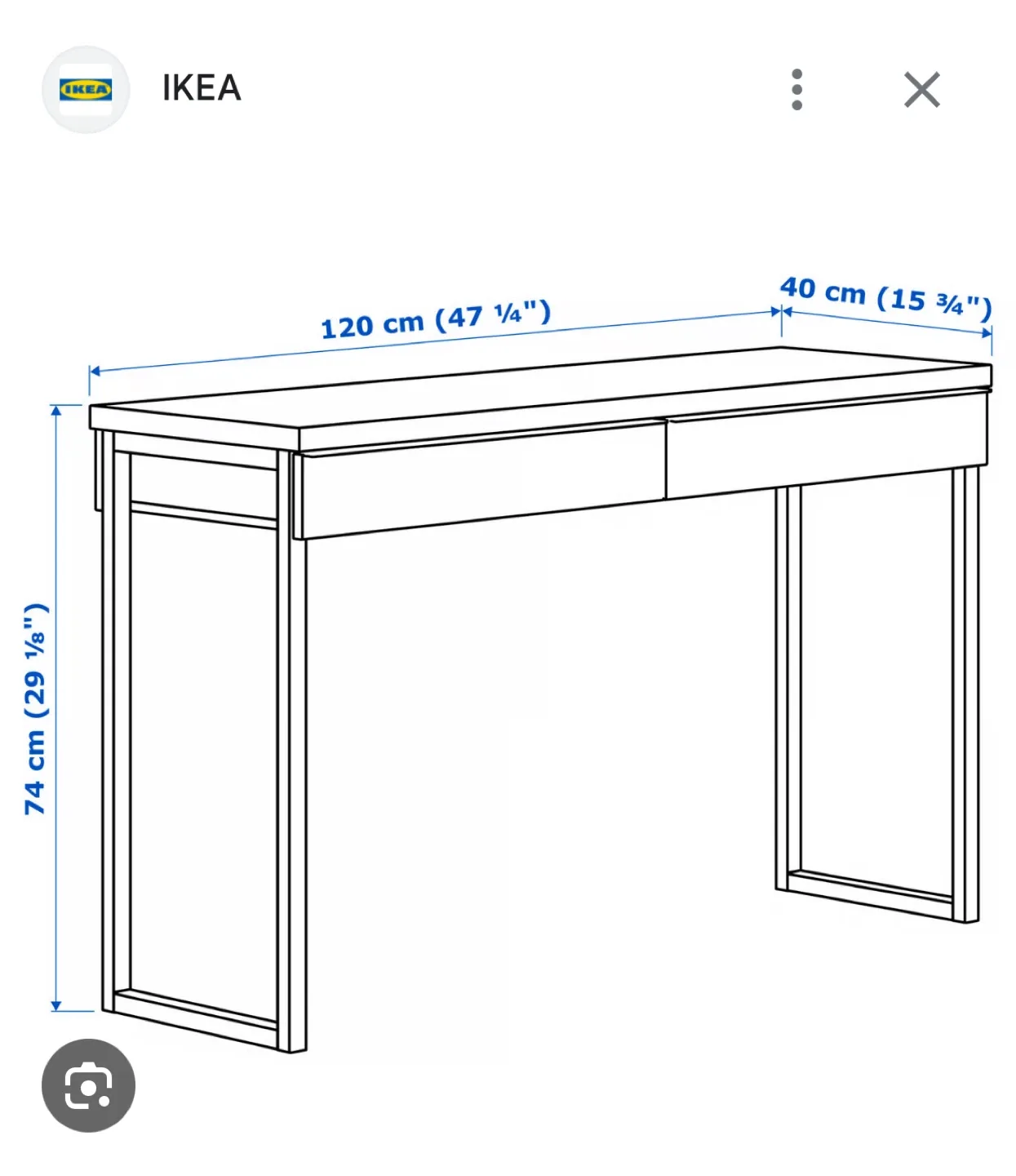 IKEA BESTÅ BURS Desk, High-Gloss White, 120x40 cm image indicator(3)
