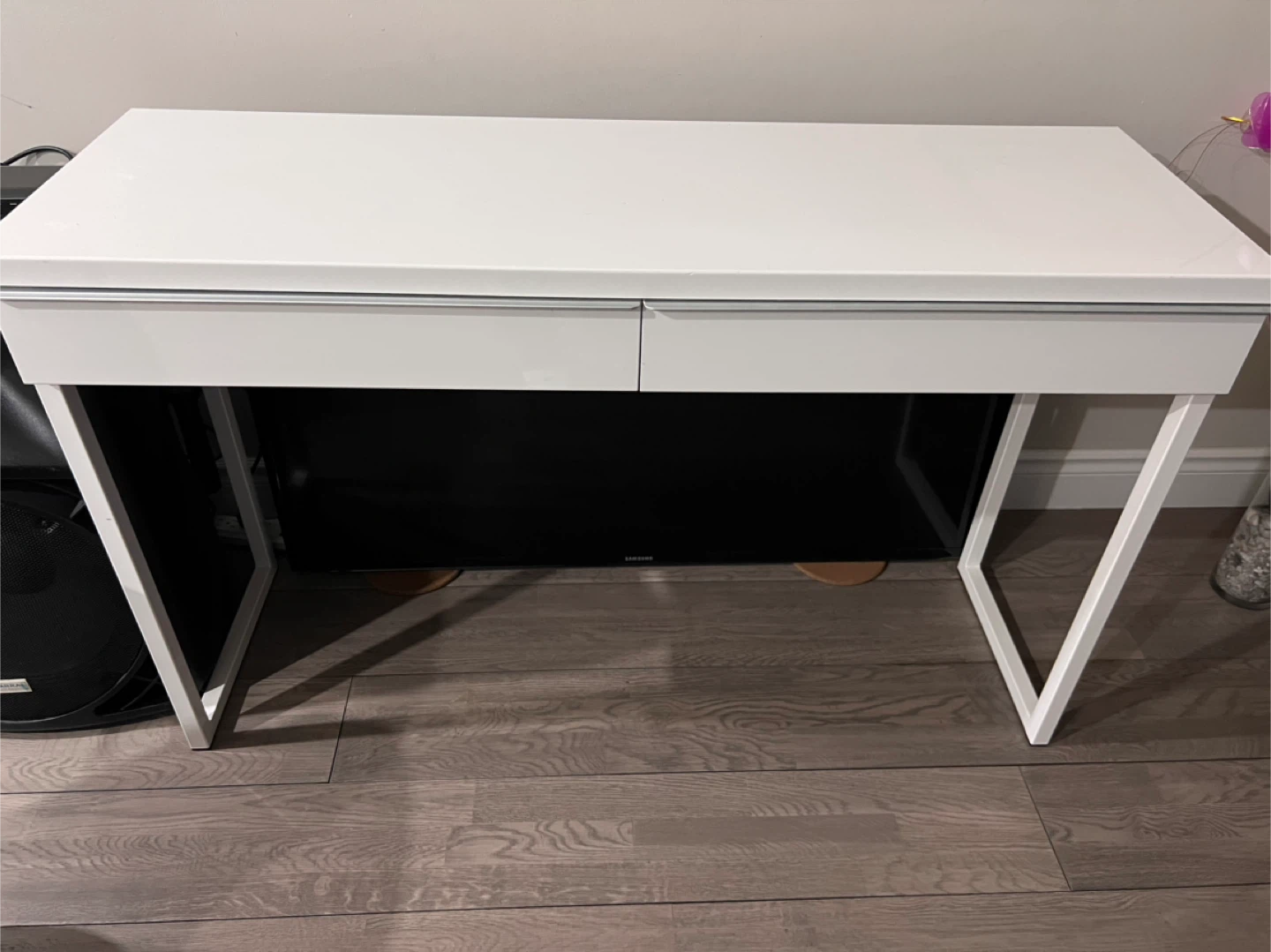 IKEA BESTÅ BURS Desk, High-Gloss White, 120x40 cm